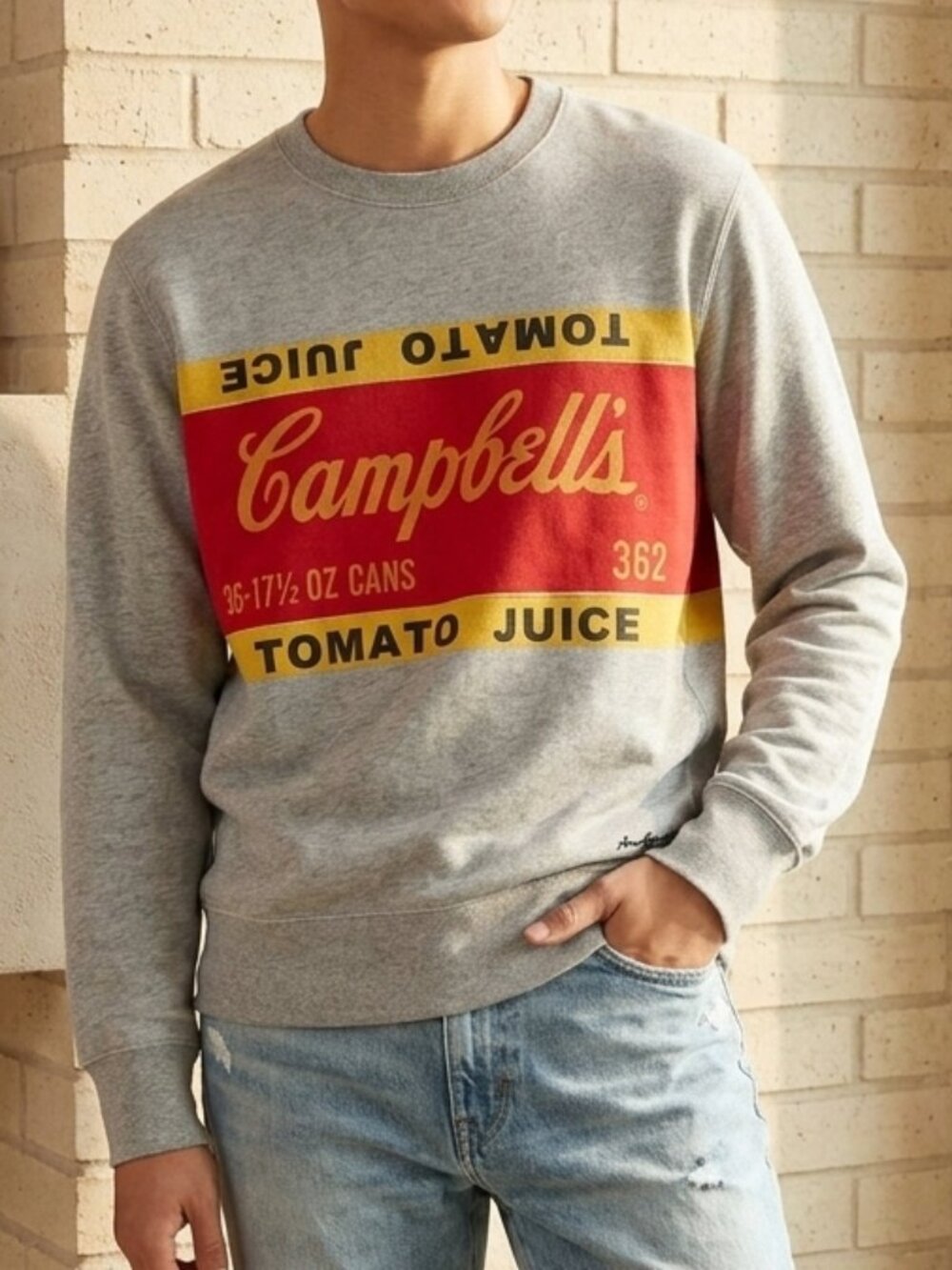 VTG Uniqlo x Andy Warhol MoMA Campbell Soup Crewneck Graphic Sweatshirt Size M